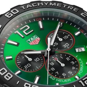 【7A Quality】TAG Heuer Formula 1 Quartz Chronograph 200M 43mm Mens Watch Green Rubber CAZ101AP.FT8056