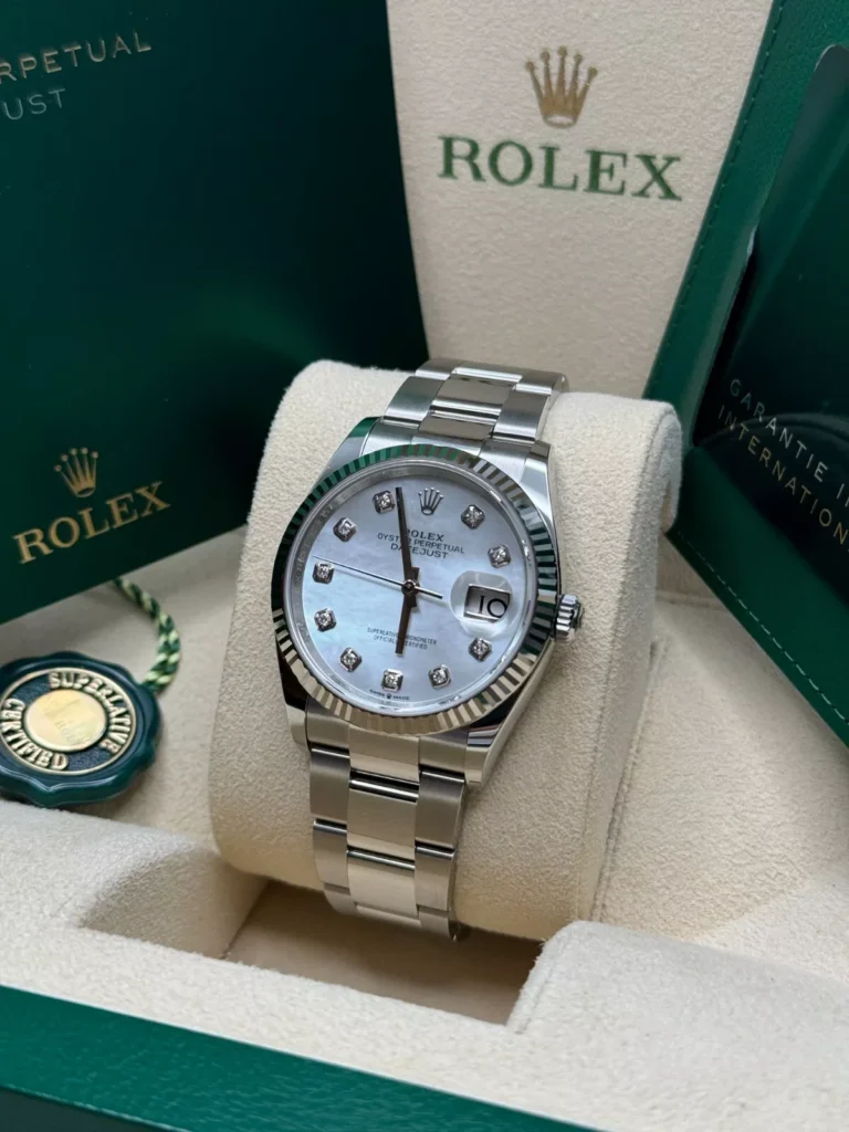 RLX Datejust 36mm 126234 Mother of Pearl Diamond Dial Oyster Stainless Steel