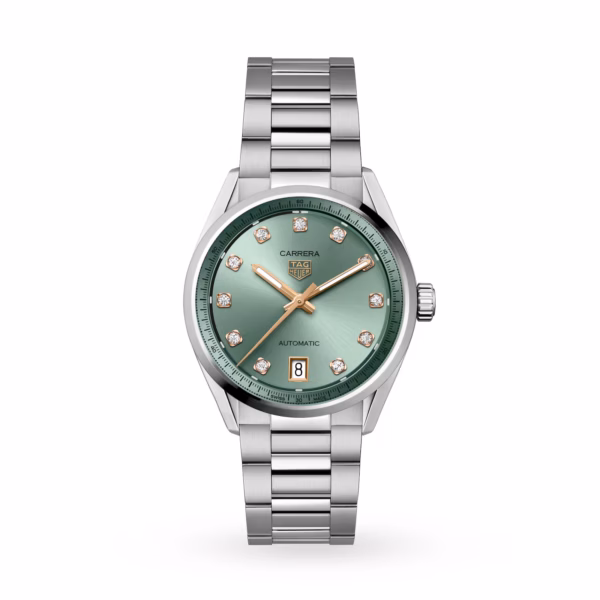 【7A Quality】TAG Heuer Carrera Date 36mm Ladies Watch Green Diamond Dot WBN2317.BA0001