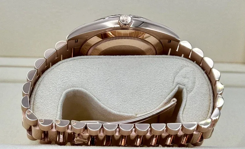 RLX Day-Date "President" 36mm Everose Gold Olive Green Roman Dial 128235