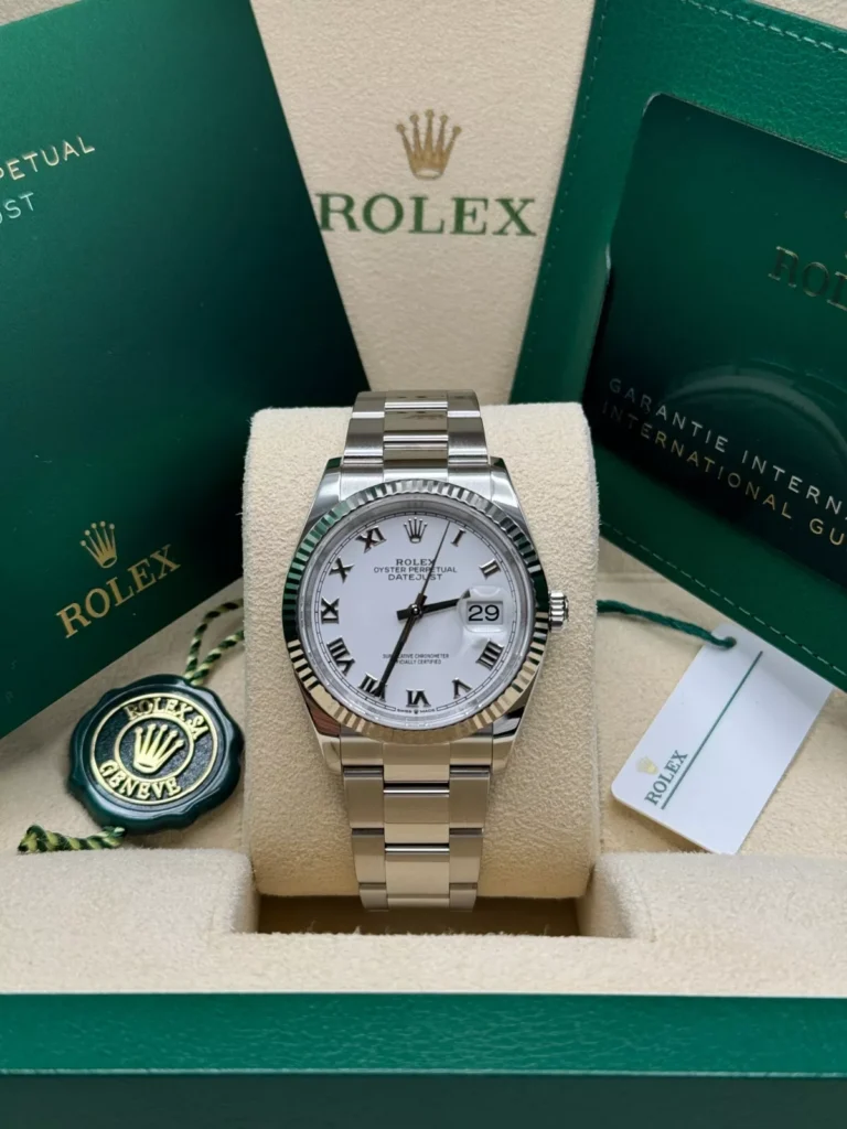 RLX Datejust 41mm 126334 White Roman Oyster Stainless Steel Mens Watch