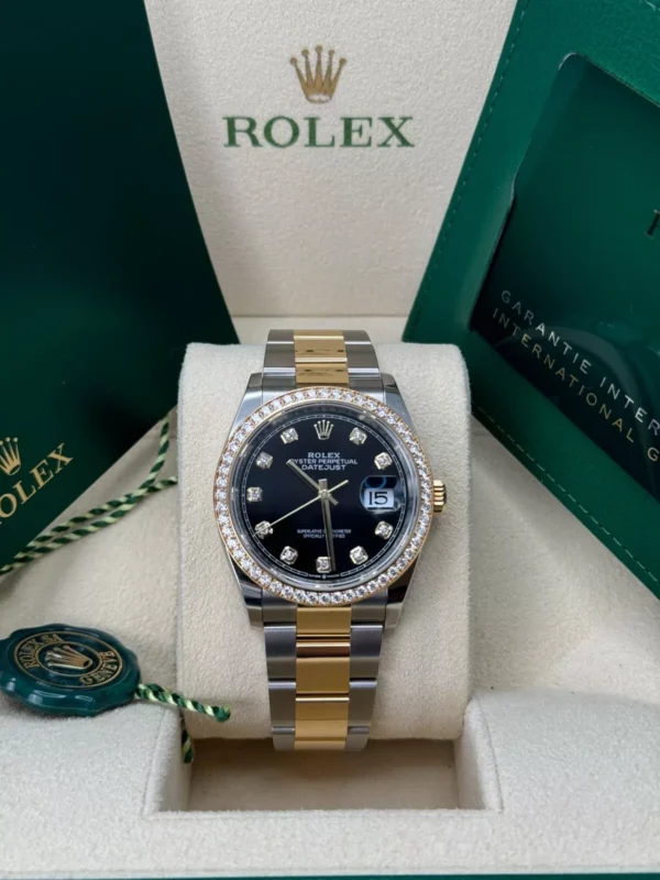 RLX Datejust 36mm 126283 Bright Black Dial Oyster Bracelet Watch