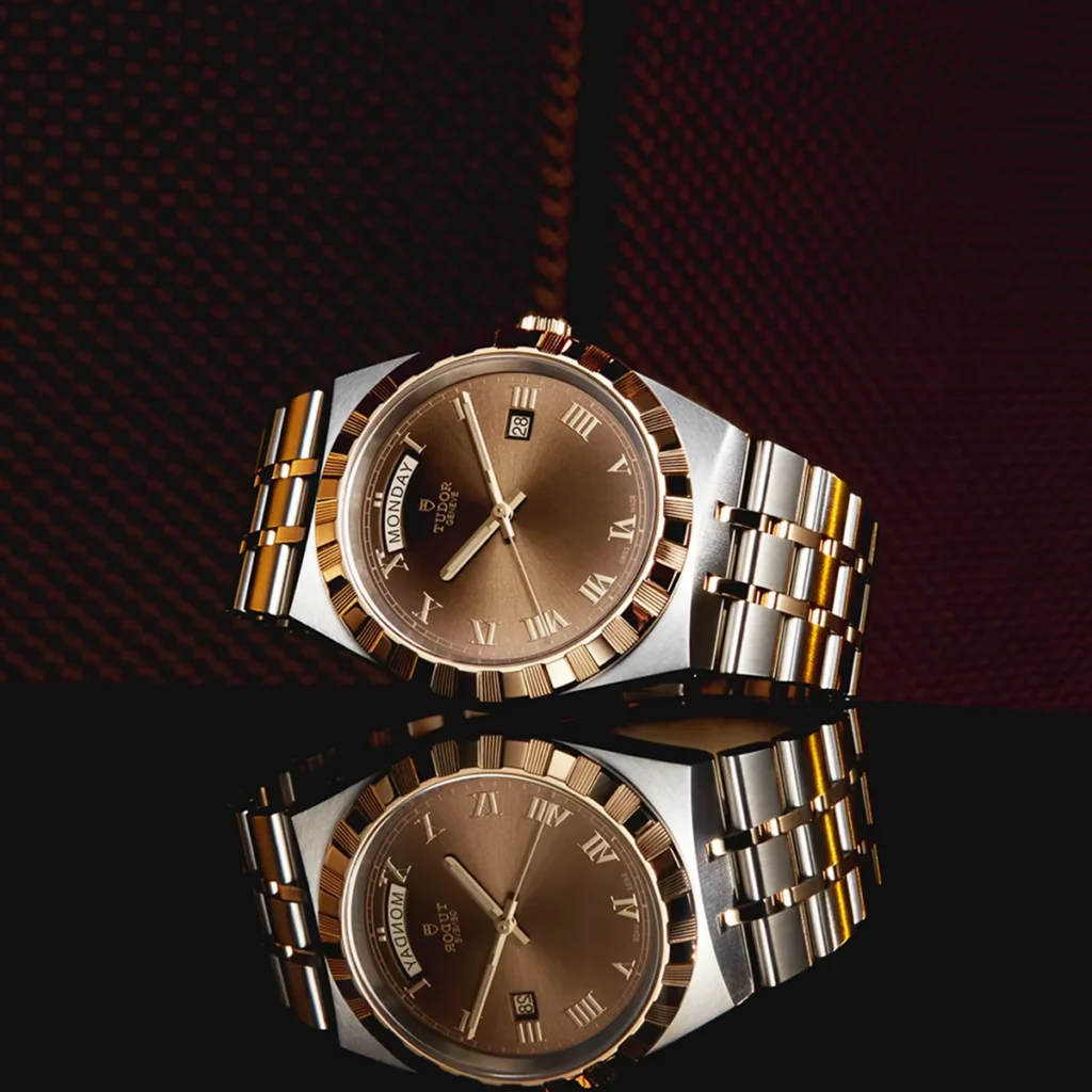 【7A Quality】TUDOR Royal Date/Day 41mm S&G Brown Roman Dial Automatic Watch M28603-0007