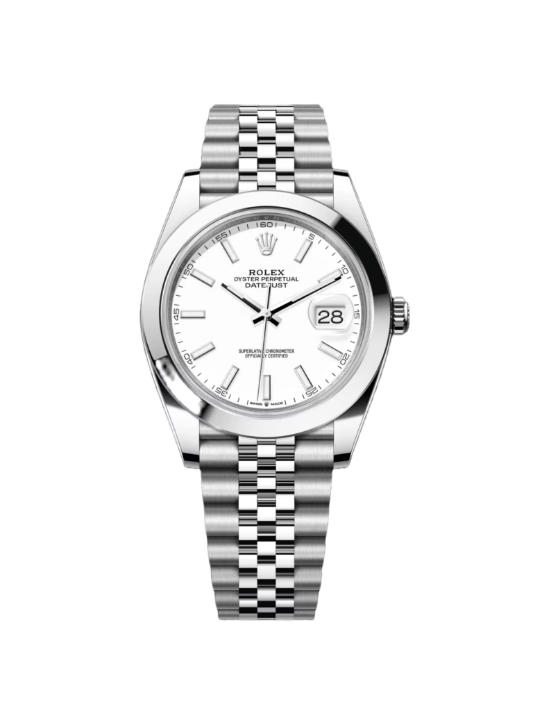 RLX Datejust 41mm 126300 White Index Oyster Stainless Steel Watch