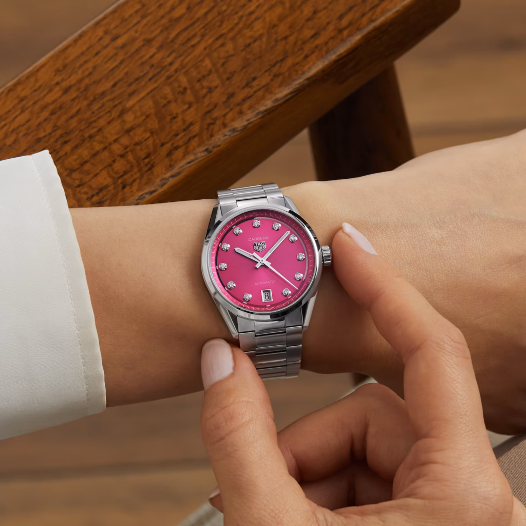 【7A Quality】TAG Heuer Carrera Date 36mm Ladies Watch Pink Diamond Dot WBN2318.BA0001