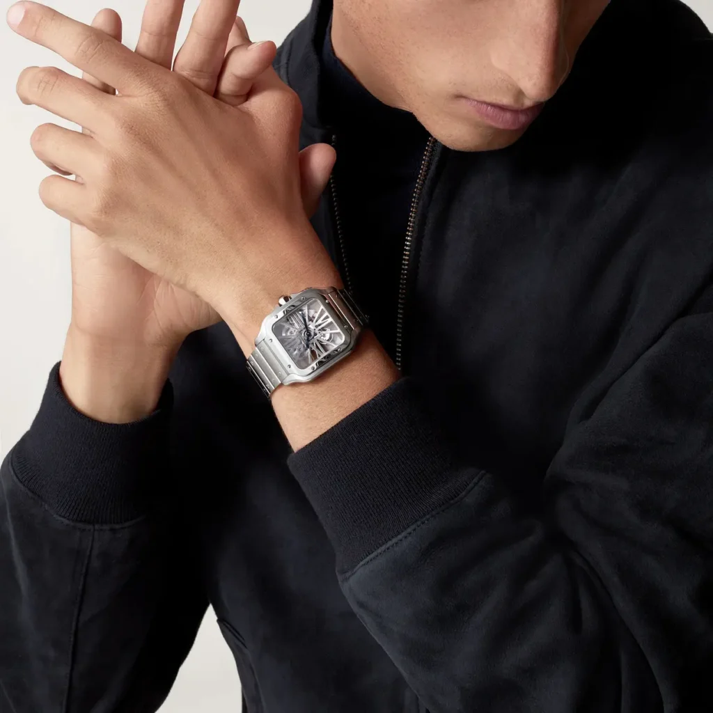 Cartier Santos Large Model Skeleton Watch WHSA0015 - United Luxury