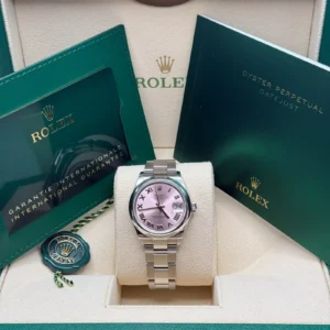 RLX Datejust m278240-0013/0014 31mm Pink Roman Domed Bezel Oyster Oystersteel