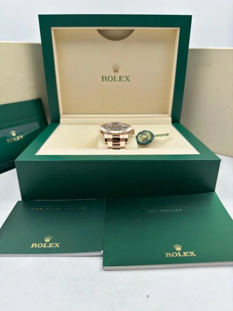 RLX Sky-Dweller 42mm 336935-0004/0008 Rose Gold Rhodium Dial Oyster