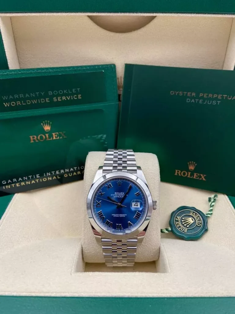 RLX Datejust 41mm 126300 Blue Roman Oyster Stainless Steel Watch