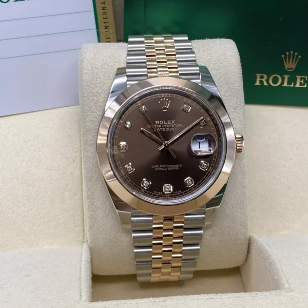 RLX Datejust 41mm 126301 Chocolate Diamond Jubilee Steel and Everose Gold Watch
