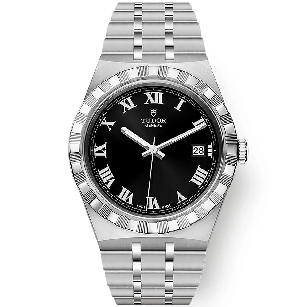 【7A Quality】TUDOR Royal 38mm Black Roman Dial Automatic Bracelet Watch M28500-0003