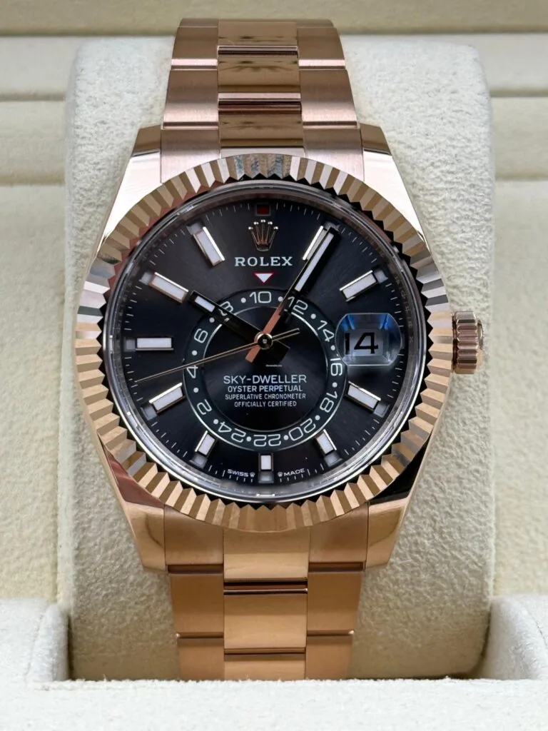 RLX Sky-Dweller 42mm 336935-0004/0008 Rose Gold Rhodium Dial Oyster