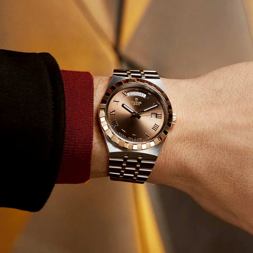 【7A Quality】TUDOR Royal Date/Day 41mm S&G Brown Roman Dial Automatic Watch M28603-0007