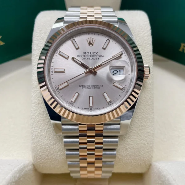 RLX Datejust 41mm 126331 Sundust Index Oyster Steel and Everose Gold Watch