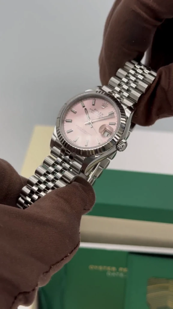RLX Datejust m278274-0013/0014 Pink Dial 31mm Fluted Bezel Oyster Bracelet