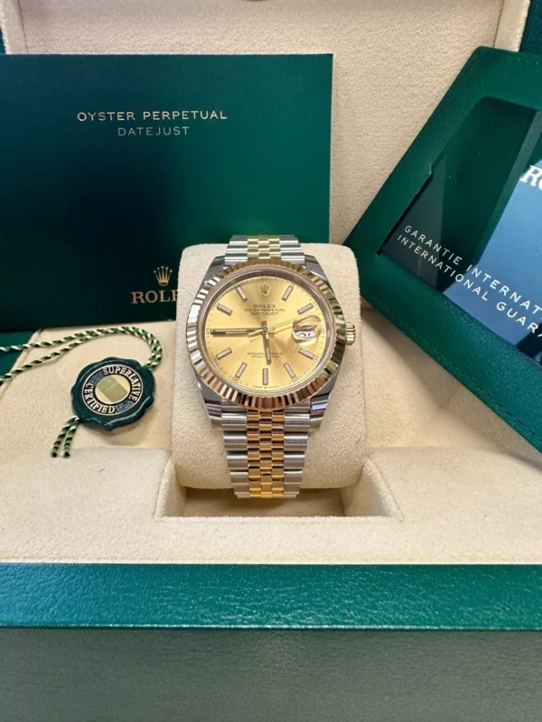 RLX Datejust 41mm 126333 Champagne Index Jubilee Steel and Yellow Gold Mens Watch