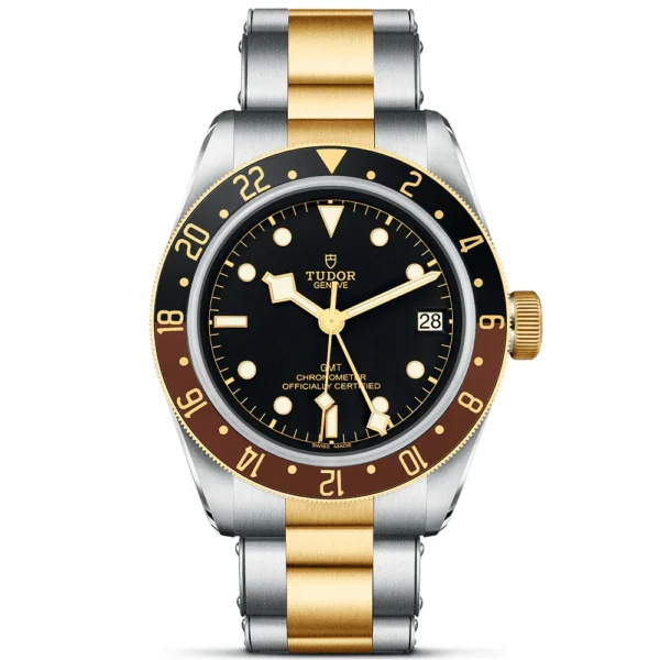 【7A Quality】TUDOR Black Bay GMT S&G Steel and 18ct Yellow Gold 41mm Bracelet Watch M79833MN-0001