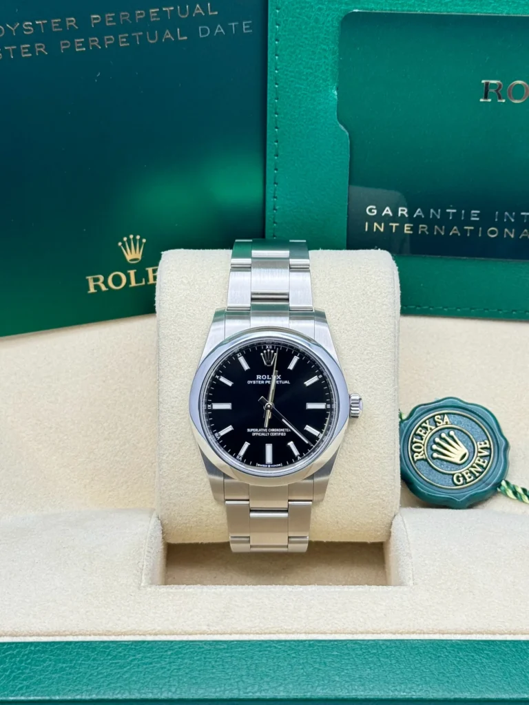 RLX Oyster Perpetual 34mm 124200 Black Dial Oyster Stainless Steel Bracelet Watch