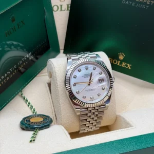 RLX Datejust 41 Mother of Pearl Diamond Stainless Steel Fluted Oyster - 126334
