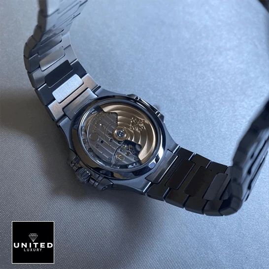 Patek Philippe Nautilus 7118/1A-011 Replica 3 Patek Philippe Nautilus 71181A-011 Stainless Steel Case Replica upside view
