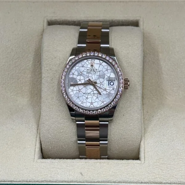 RLX Datejust m278381-0031/0032 Silver Floral Motif Diamond Dial Diamond-Set Bezel 31mm