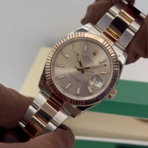 RLX Datejust 41mm 126331 Sundust Index Oyster Steel and Everose Gold Watch