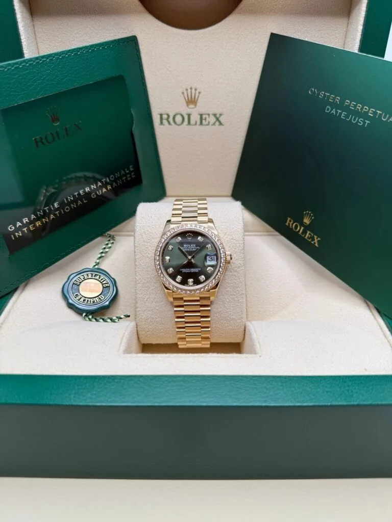 RLX Datejust m278288RBR-0007 Olive Green 31mm Dial President Bracelet Watch