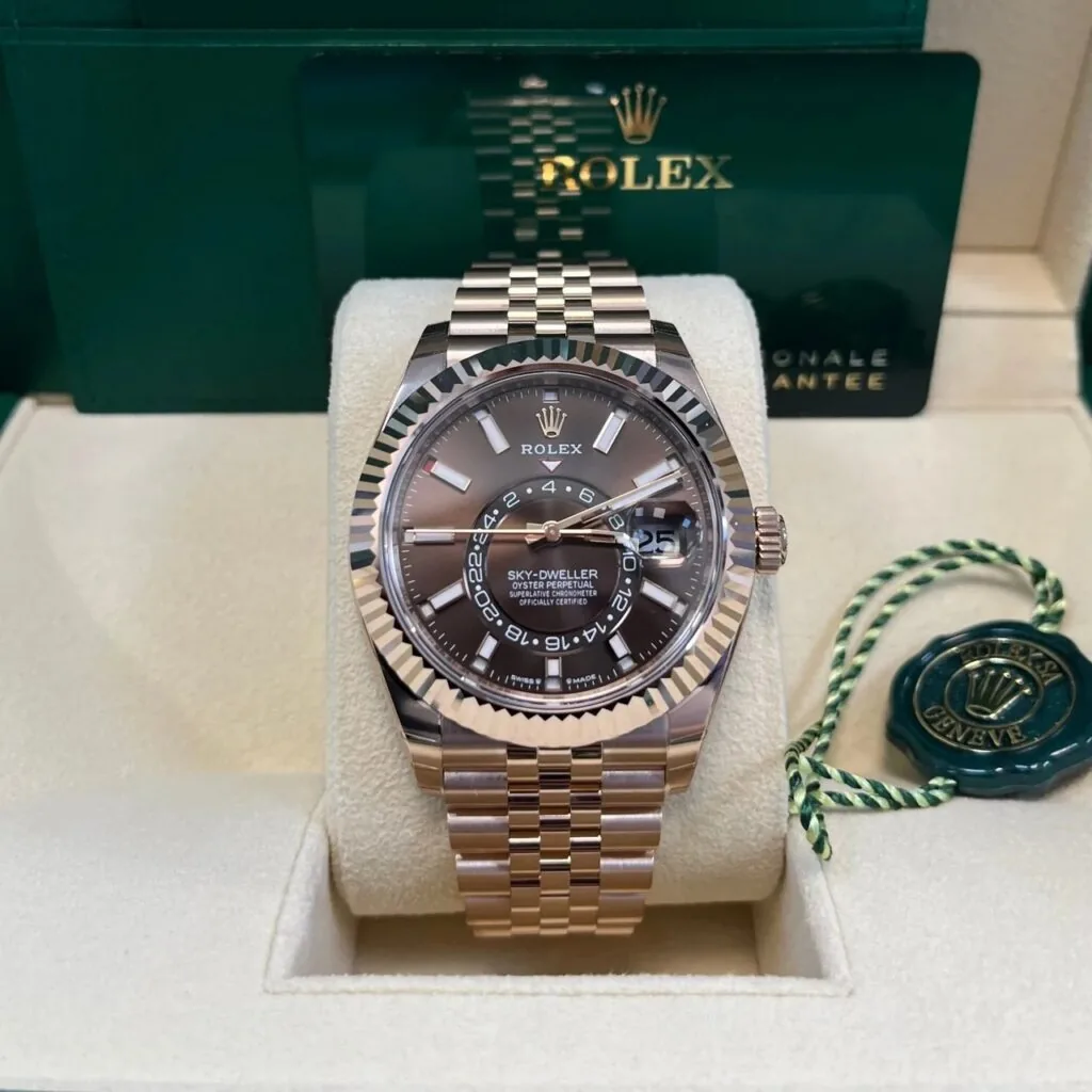 RLX Sky-Dweller 42mm 336935-0002/0006 Rose Gold Chocolate Dial Jubilee