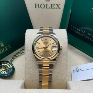 RLX Datejust m278243-0013/0014 31mm Champagne Dial Yellow Rolesor Oyster Watch