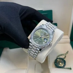 RLX Day-Date 40mm 228396TBR-0020 Green Roman Dial