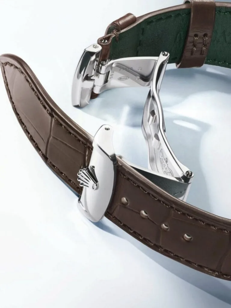 Rolex 1908 Platinum Ice Blue Dial Brown Alligator Strap - 52506-0002