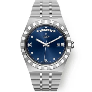 【7A Quality】TUDOR Royal Date/Day 41mm Blue Diamond Set Dial Men's Automatic Watch M28600-0006