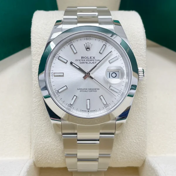 RLX Datejust 41mm 126300 Silver Index Jubilee Stainless Steel Watch