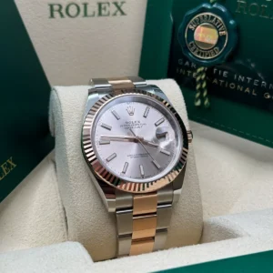 RLX Datejust 41mm 126331 Sundust Index Oyster Steel and Everose Gold Watch