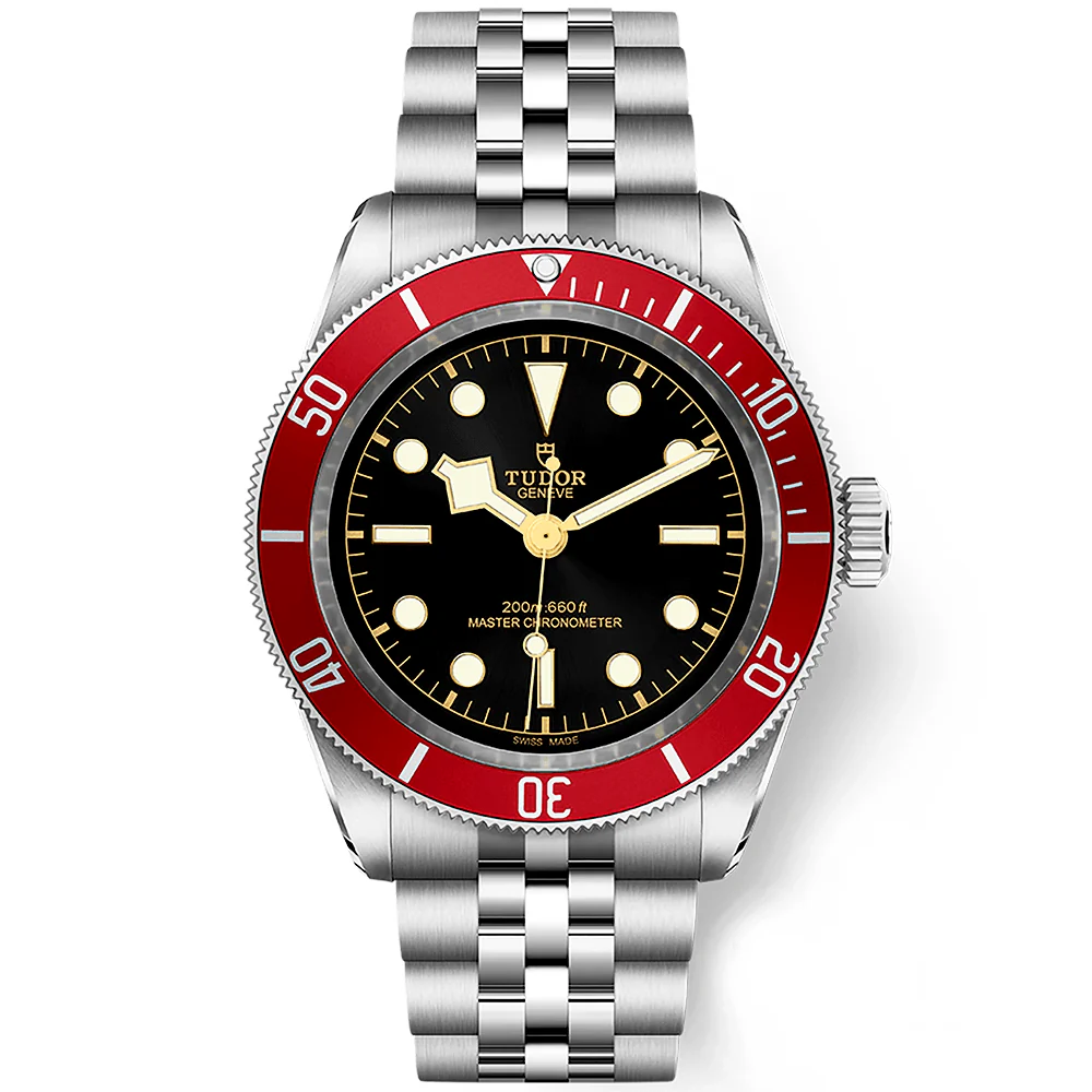 【7A Quality】TUDOR Black Bay 41mm Black Dial & Red Bezel Five-Link Bracelet Watch M7941A1A0RU-0003