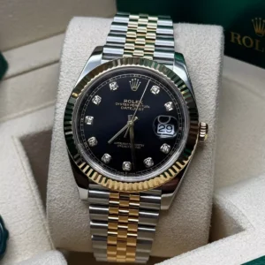 RLX Datejust 41mm 126333 Black Diamond Jubilee Steel and Yellow Gold Men’s Watch