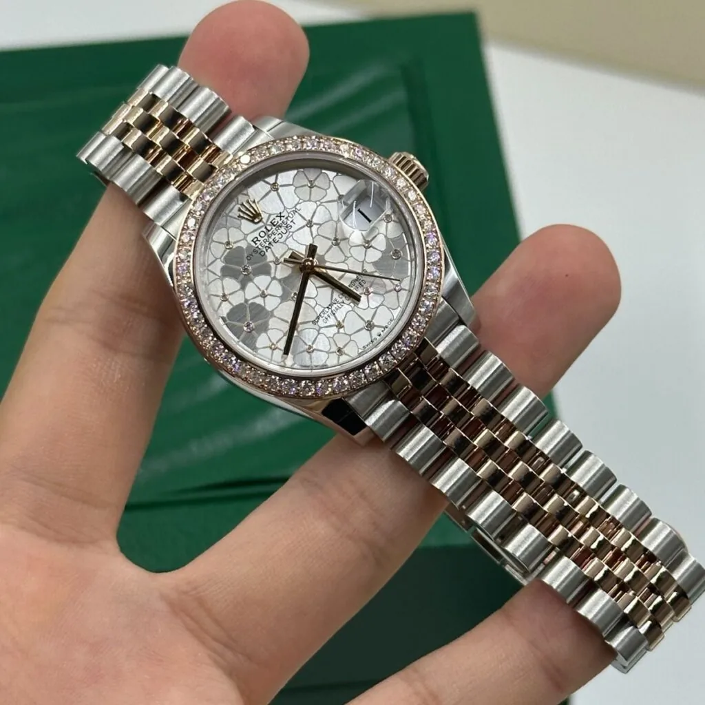 RLX Datejust m278381-0031/0032 Silver Floral Motif Diamond Dial Diamond-Set Bezel 31mm