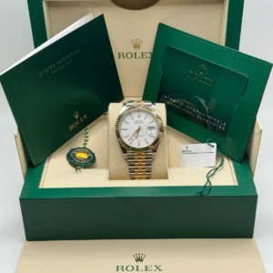 RLX Datejust 41mm 126333 White Index Oyster Steel and Yellow Gold Mens Watch