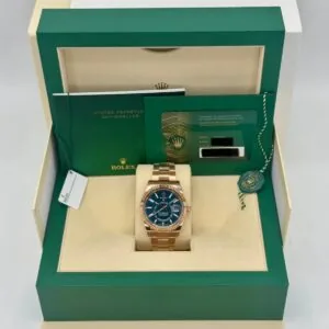 RLX Sky-Dweller 42mm 336935-0001/0005 Rose Gold Blue Dial Oyster