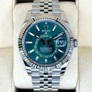 RLX Sky-Dweller 42mm 336934-0001/0002 Stainless Steel Green Dial Oyster