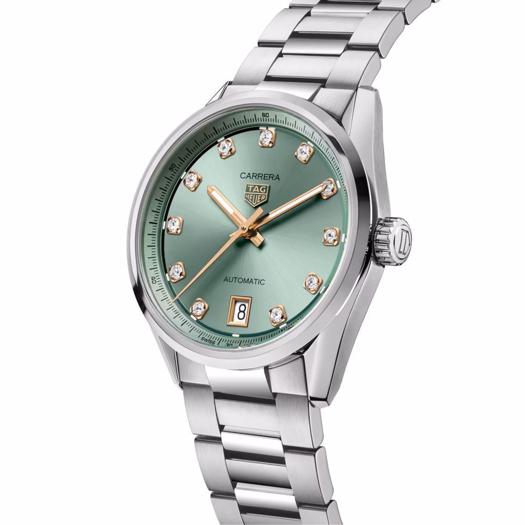【7A Quality】TAG Heuer Carrera Date 36mm Ladies Watch Green Diamond Dot WBN2317.BA0001