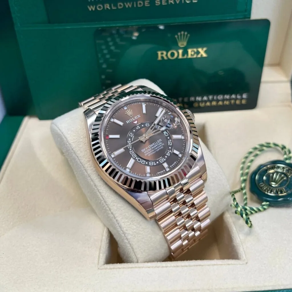 RLX Sky-Dweller 42mm 336935-0002/0006 Rose Gold Chocolate Dial Jubilee