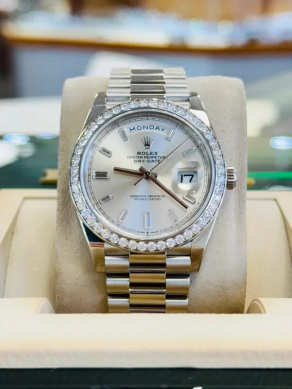 RLX Day-Date 40mm 228349RBR-0001 Silver Dial President Bracelet