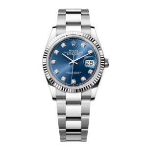 RLX Datejust 36mm 126234 Blue Diamond Dial Stainless Steel Jubilee Mens Watch