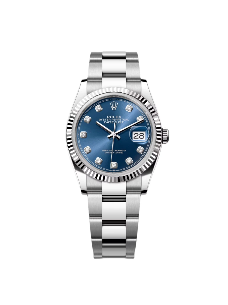 RLX Datejust 36mm 126234 Blue Diamond Dial Stainless Steel Jubilee Mens Watch