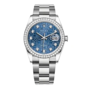 RLX Datejust 36mm 126284 Blue Jubilee Diamond Dial & Diamond Bezel, Stainless Steel Oyster Bracelet Watch