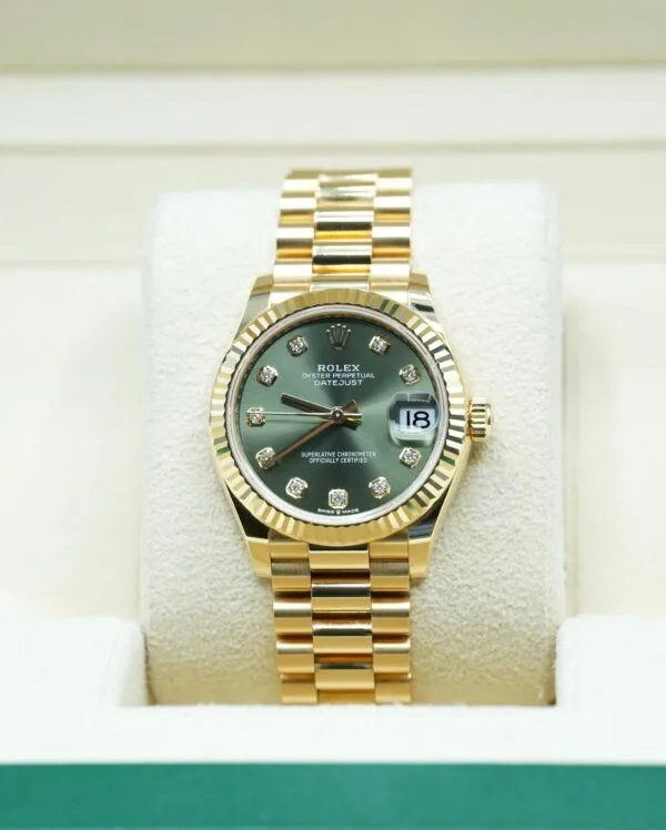 RLX Datejust m278278-0011 Olive Green 31mm Dial President Bracelet Watch