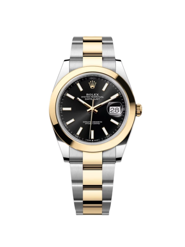 RLX Datejust 41mm 126303 Black Index Jubilee 41mm Steel and Yellow Gold Mens Watch