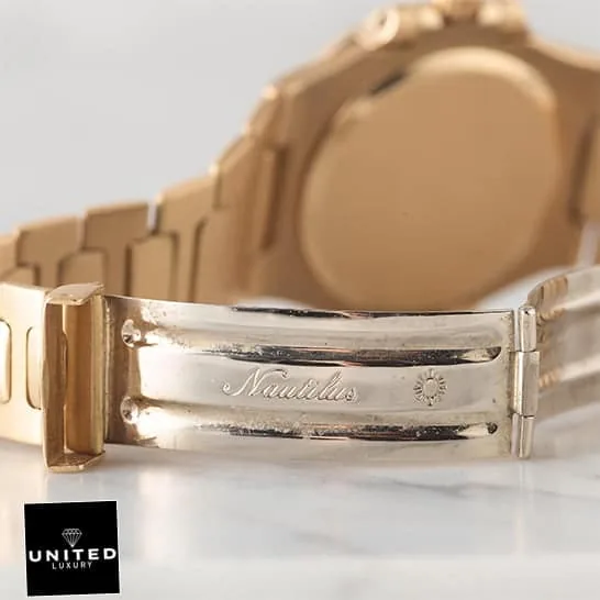 Patek Philippe Nautilus Vintage Gold Replica 5 Patek Philippe Nautillus Vintage Gold Bracelet Replica Open Clasp