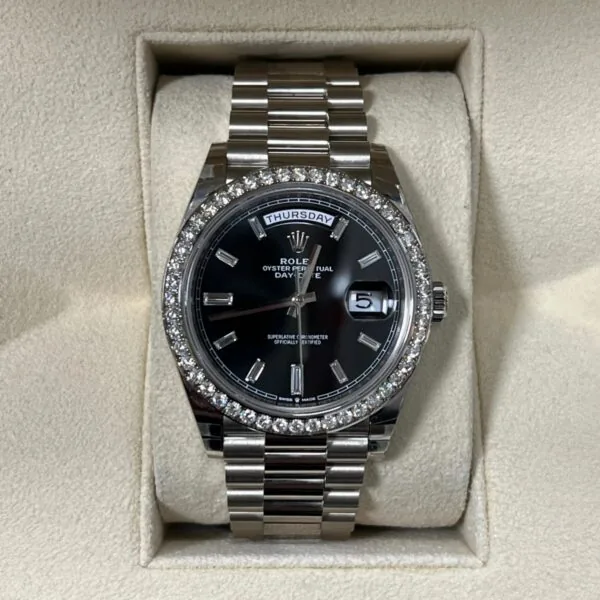 RLX Day-Date 40mm 228349RBR-0003 Bright Black Dial President Bracelet